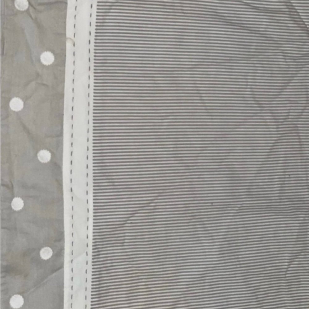 Pottery Barn Gray and White Striped Kids Blanket